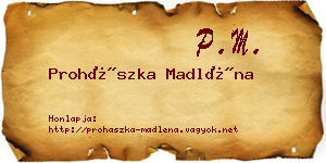 Prohászka Madléna névjegykártya